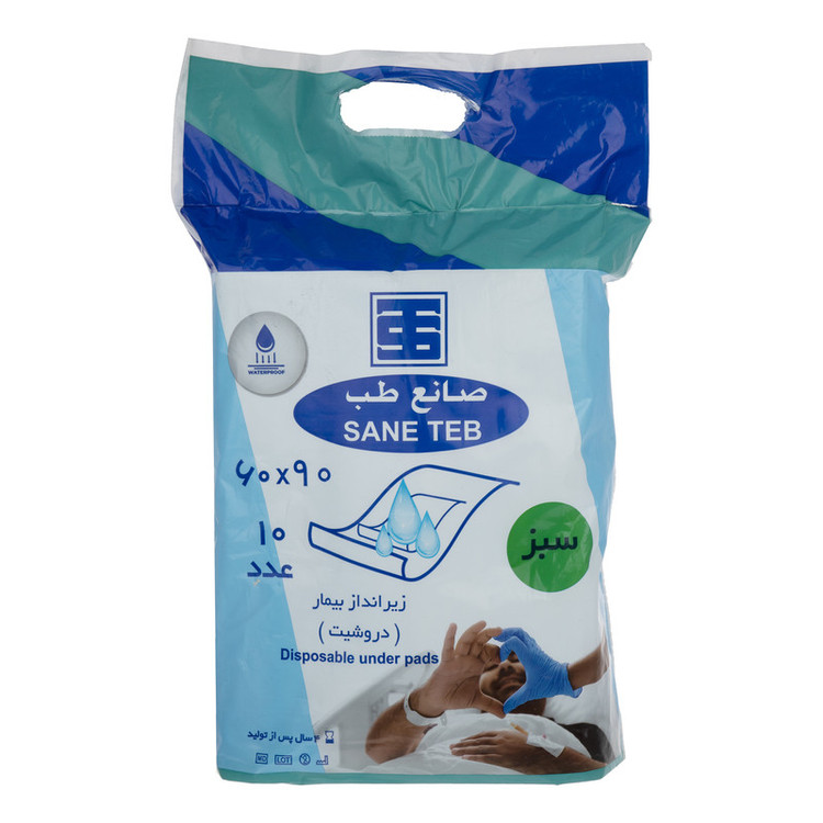 زیر انداز بیمار صانع طب مدل دروشیت 90 × 60 بسته 10 عددی