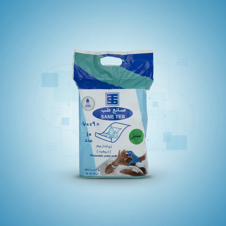 زیر انداز بیمار صانع طب مدل دروشیت 90 × 60 بسته 10 عددی